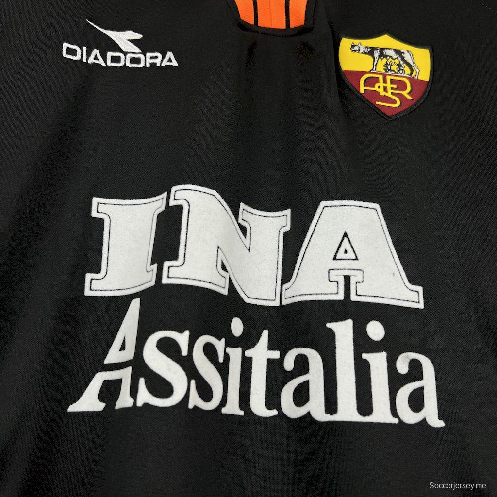 قميص بأكمام طويلة الأكمام طويلة الأكمام 1998/99 ريترو روما الثالث