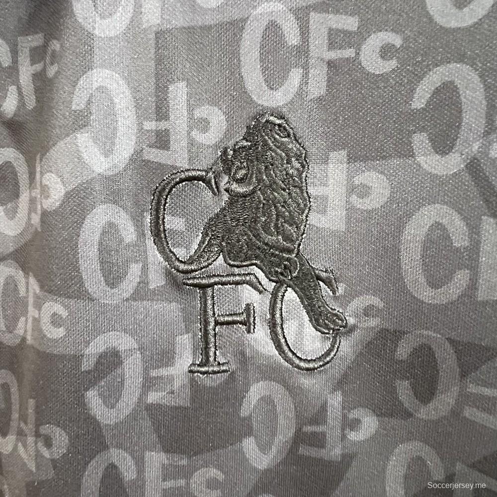 قميص تشيلسي ريترو تشيلسي 1990 أسود خاص أسود خاص أسود خارجي
