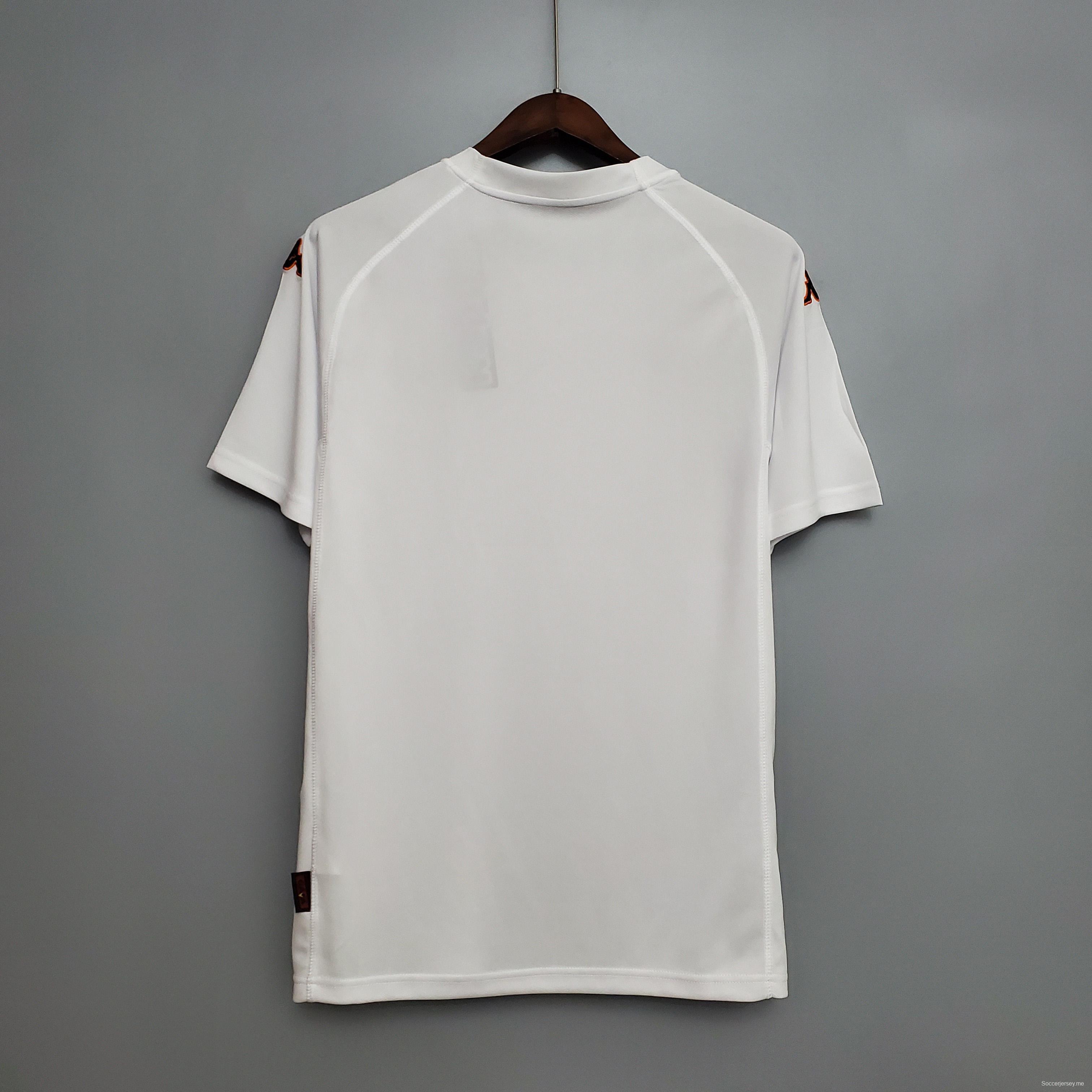 قميص أبيض قديم 00/01 ريترو 00/01 قميص أبيض خارجي لروما
