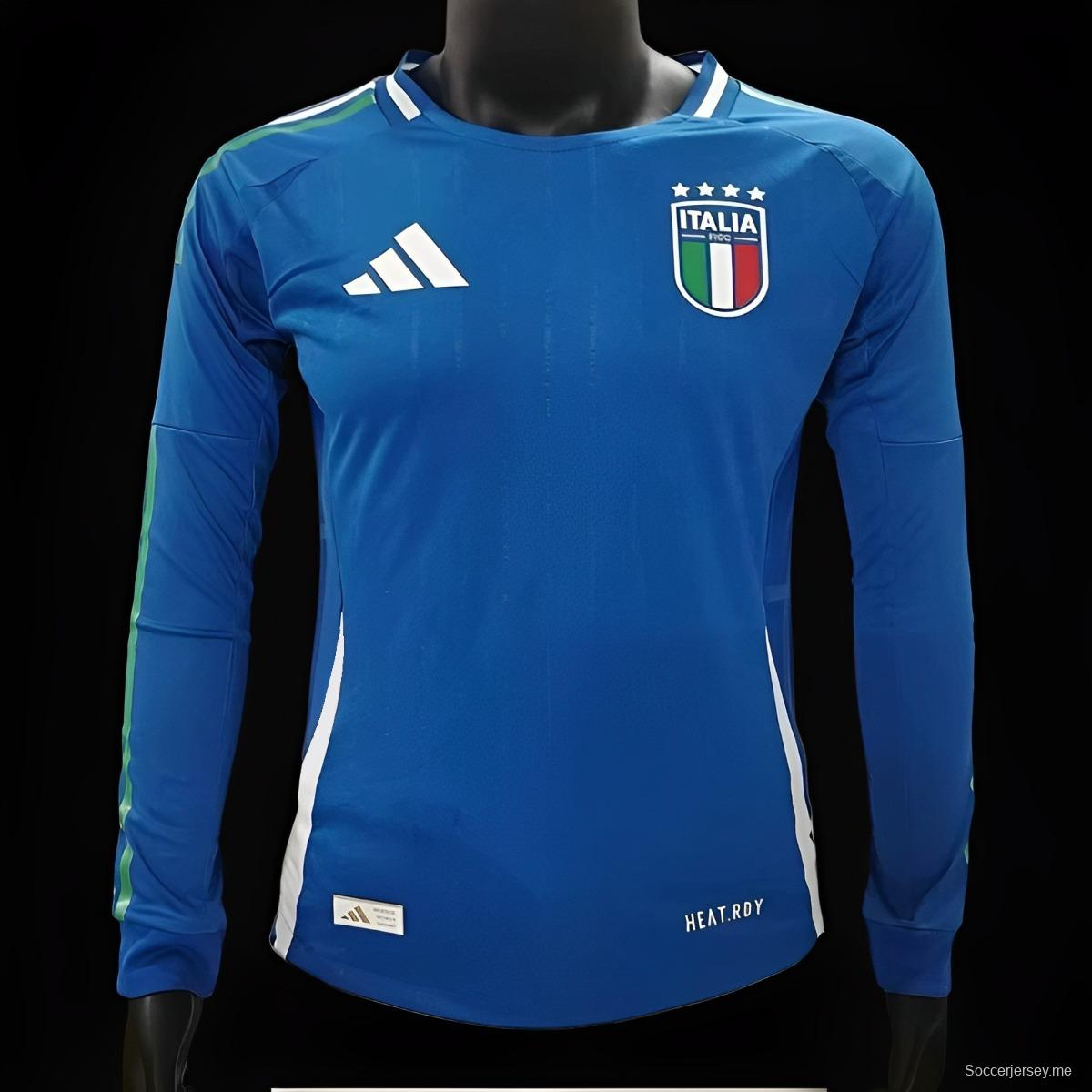 نسخة اللاعب 2024 قميص المنتخب الإيطالي بأكمام طويلة الأكمام
