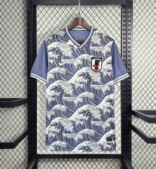 2024القميص التدريبي لليابان بلو ذا جريت ويف أوف كاناجاوا
