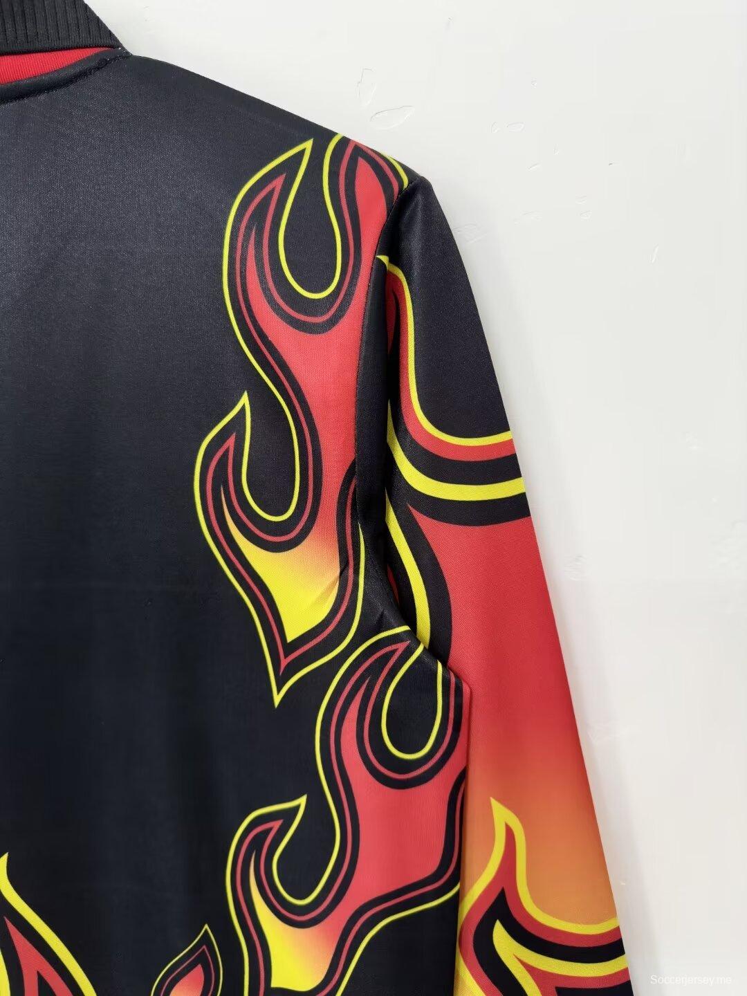 قميص ريترو 1998 حارس مرمى اليابان بأكمام طويلة لهب أحمر اللون
