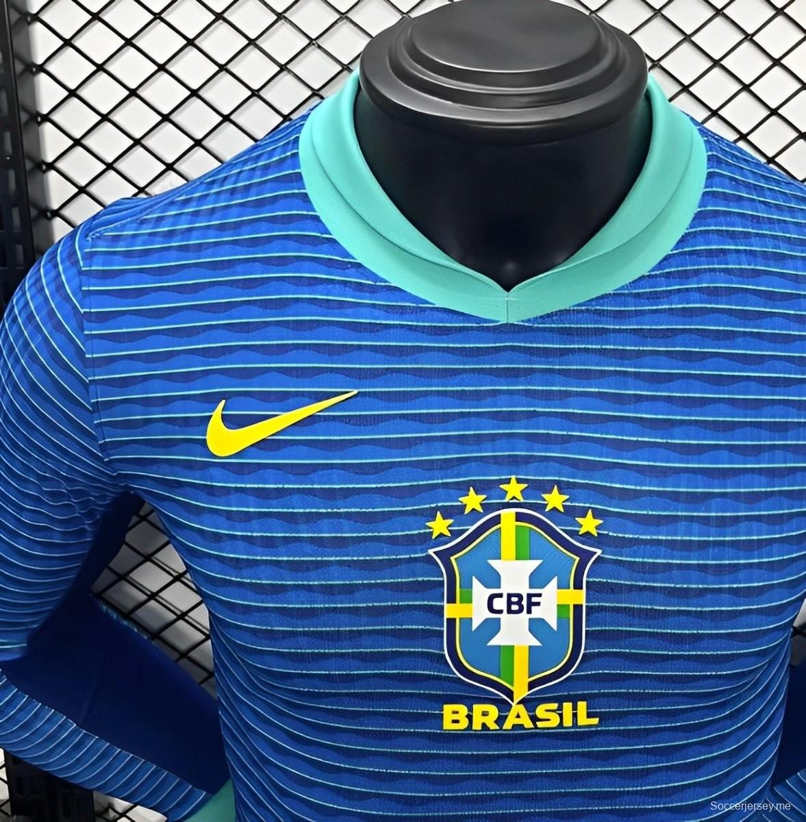 نسخة اللاعب 2024 قميص البرازيل 2024 أزرق اللون الأزرق
