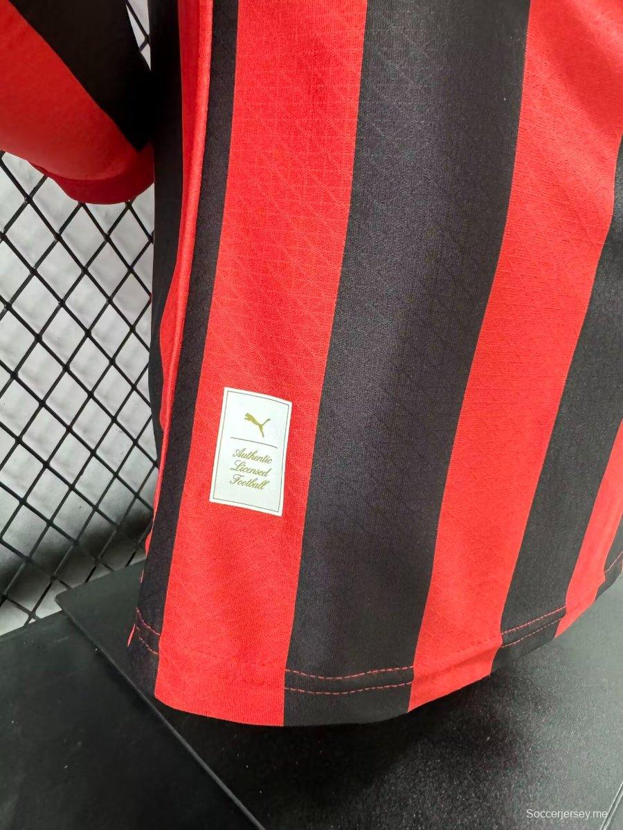 إصدار اللاعب 24/25 قميص بأكمام طويلة الأكمام بمناسبة الذكرى 125 لتأسيس ميلان