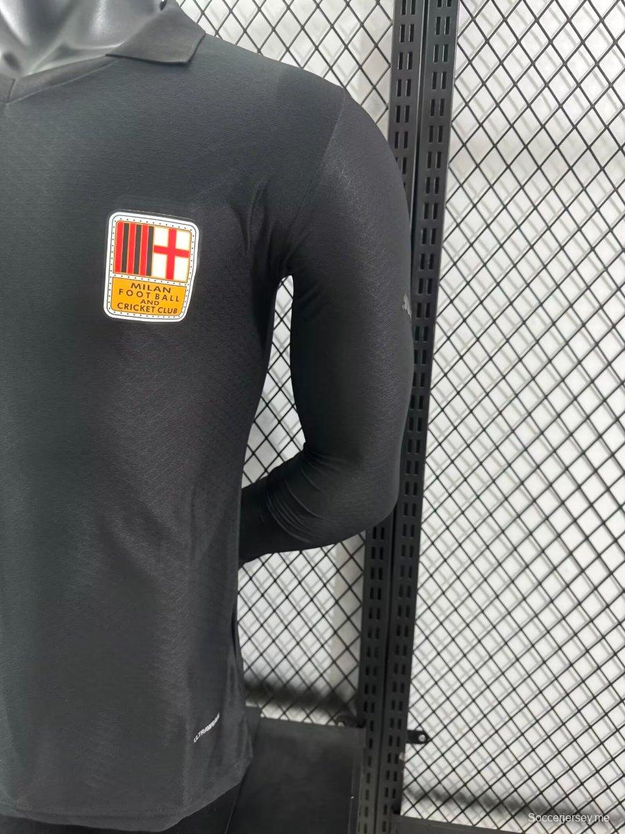 إصدار اللاعب 24/25 قميص بأكمام طويلة أسود اللون بمناسبة الذكرى 125 لتأسيس ميلان 24/25