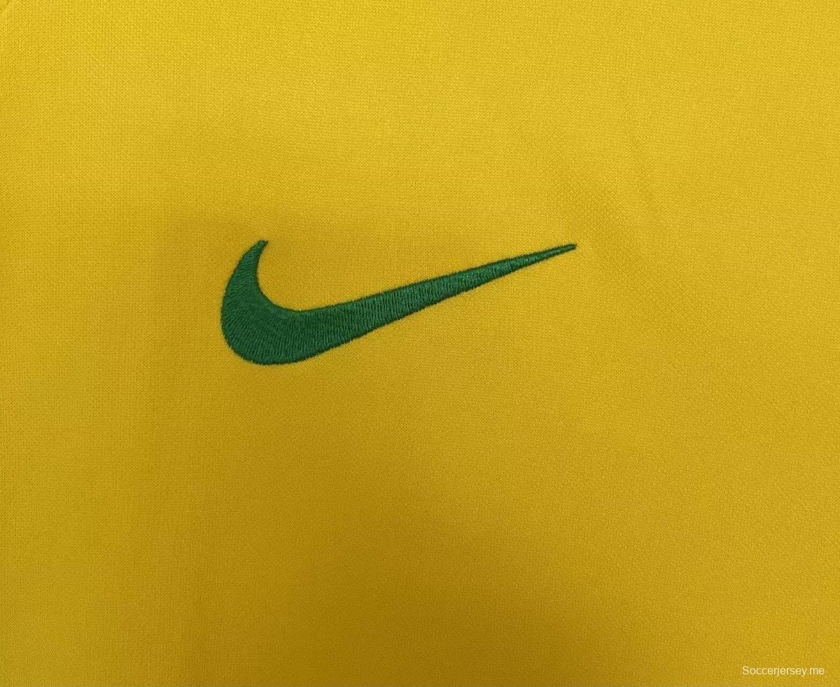 قميص بأكمام طويلة الأكمام ريترو 2002 البرازيل 2002