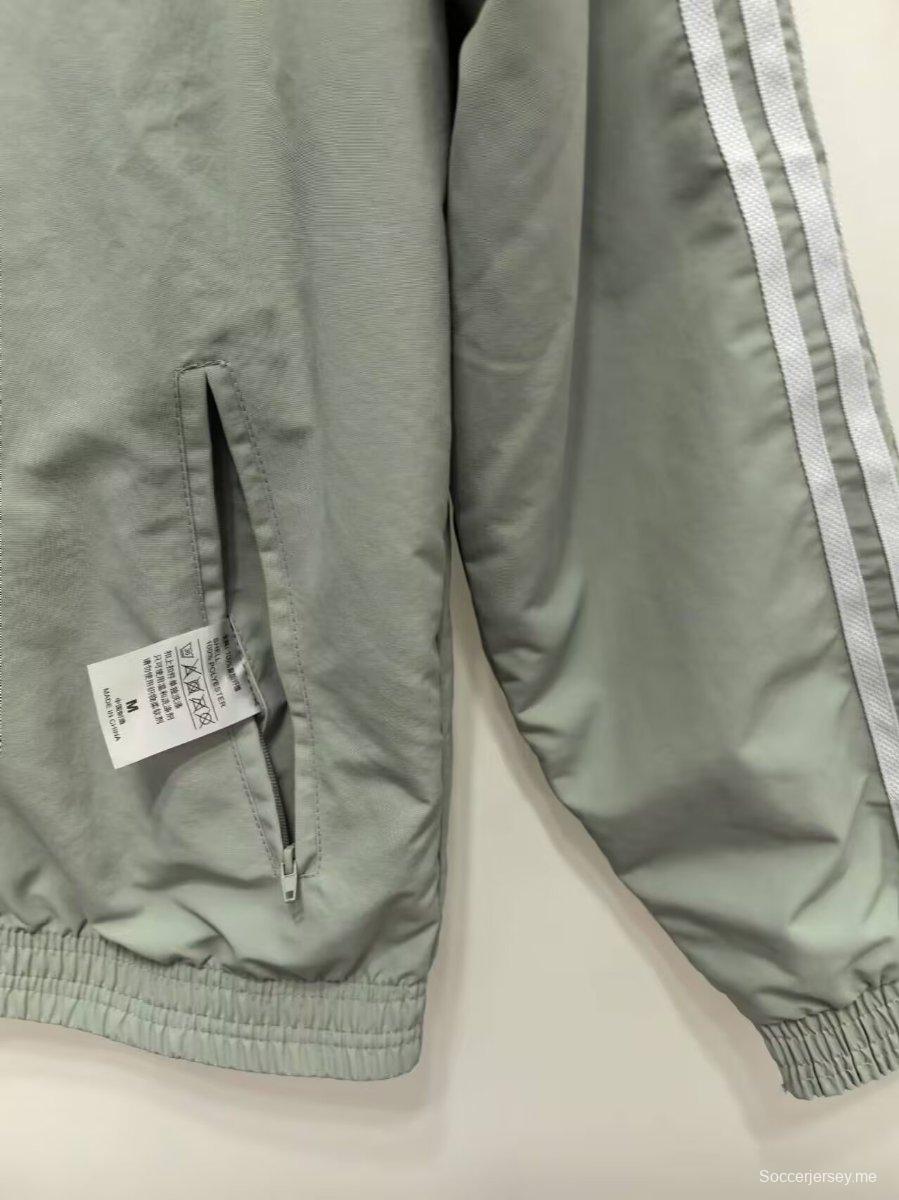 2025 فرنسا 2025 سترة واقية من الرياح عكسية باللون الأزرق/الرمادي