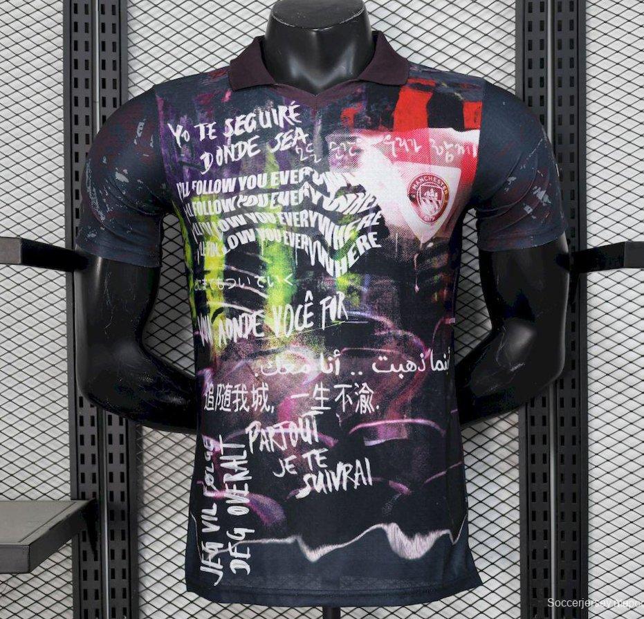 2025/26 نسخة اللاعب 2025/26 قميص مانشستر سيتي باللون الأسود إصدار خاص بالألوان السوداء