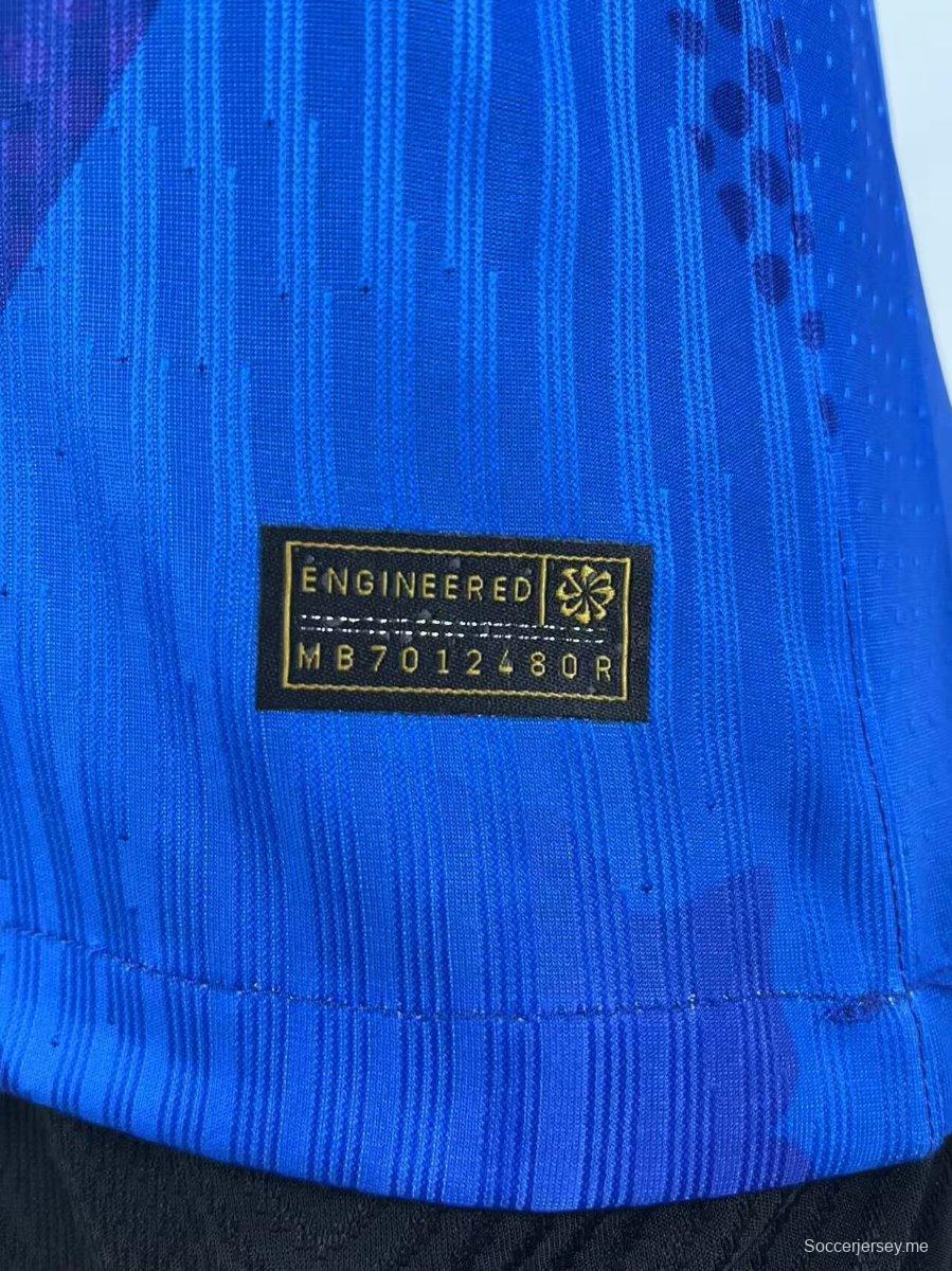 إصدار اللاعب 2025 قميص بأكمام طويلة طويل الأكمام أزرق اللون أزرق اللون البرازيل 2025