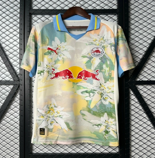 25/26 RB سالزبورغ قميص أبيض بنقشة زهور أبيض مع قميص بنقشة زهور