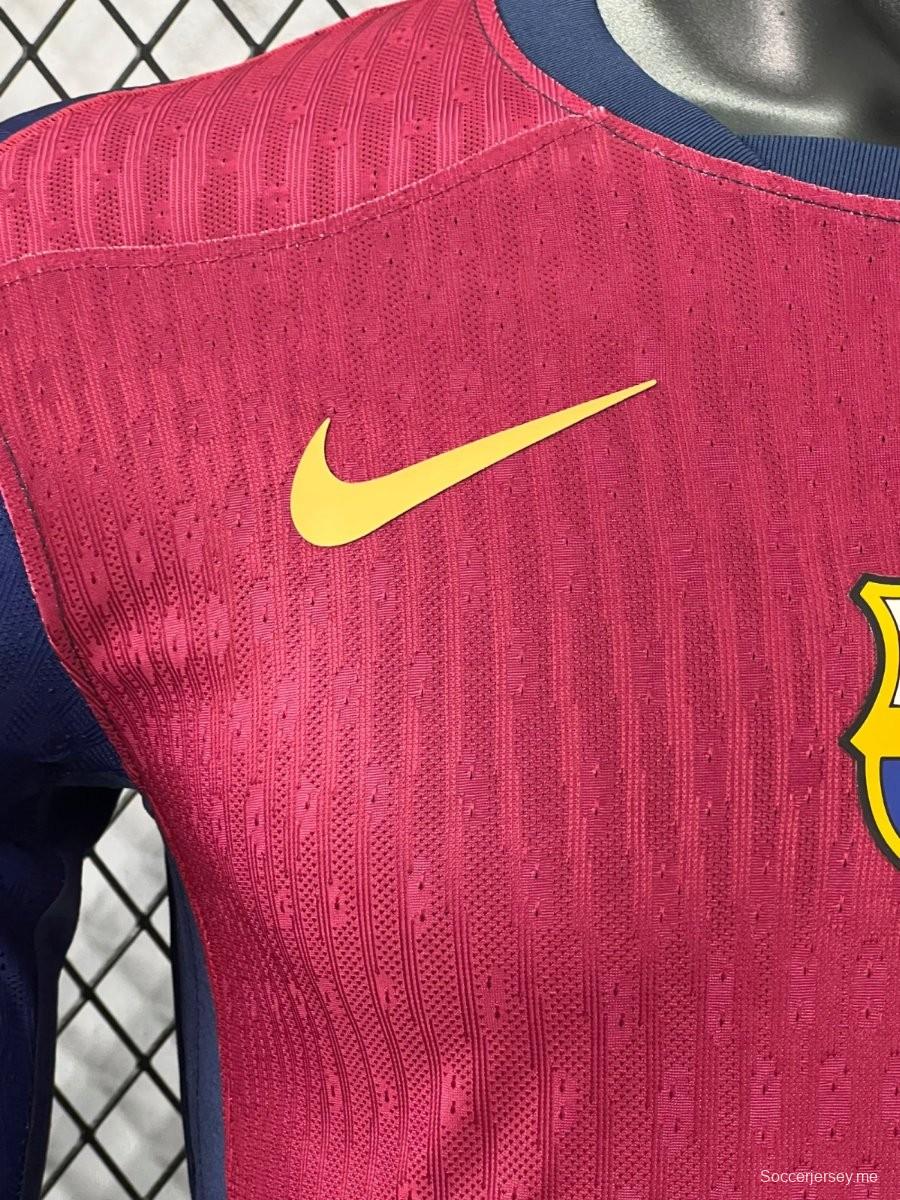 إصدار اللاعب 24/25 برشلونة × ترافيس سكوت قميص بأكمام طويلة الأكمام للمنازل