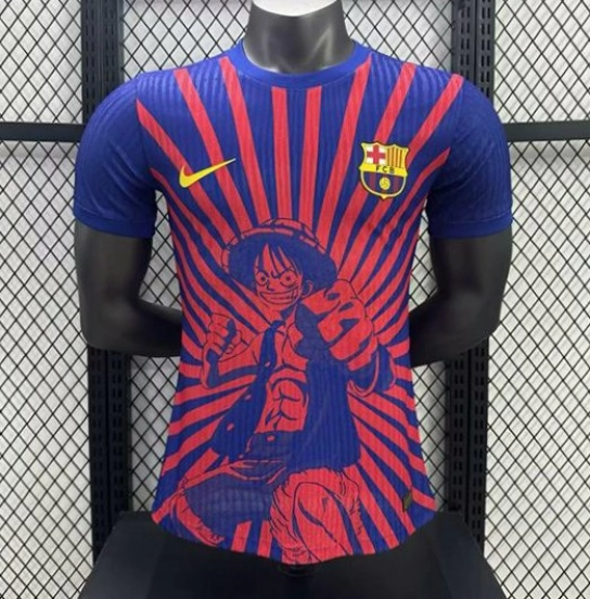 إصدار اللاعب 25/26 قميص برشلونة أزرق بنقشة أنيمي بنقشة أنيمي سنبورست