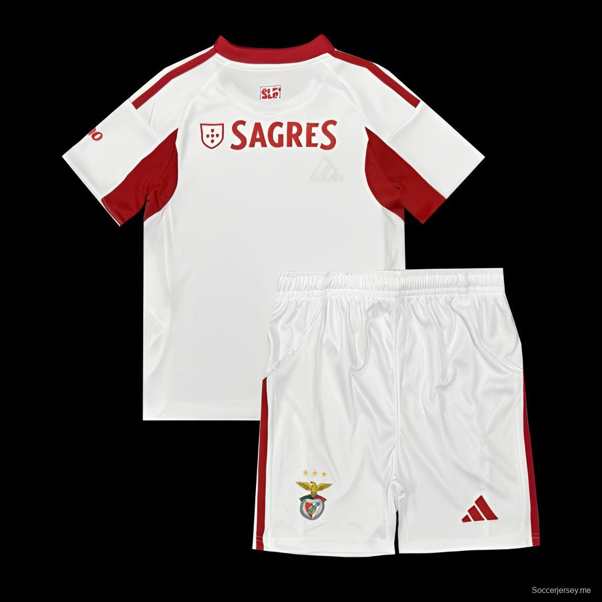 25/26 Kids Benfica Third WHITE Jersey