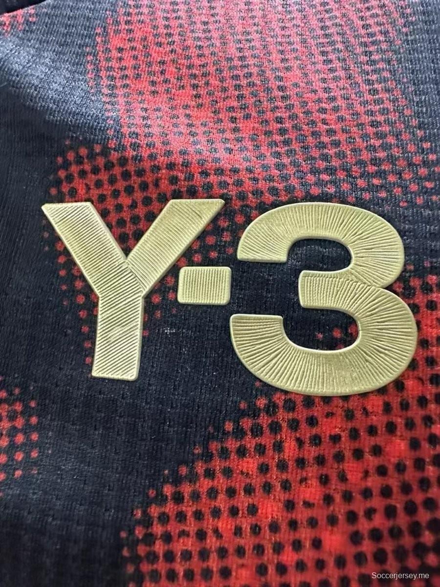 إصدار اللاعبين 25/26 قميص مانشستر يونايتد Y3 أسود بنقشة التنين الأحمر