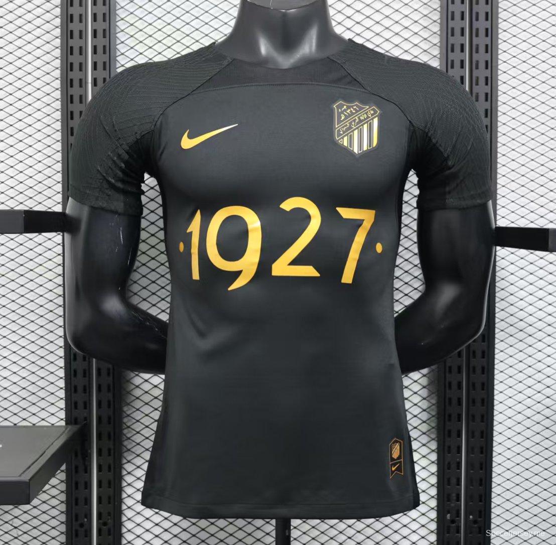 إصدار اللاعب 25/26 قميص الأهلي بطل الدوري السعودي للمحترفين الأسود