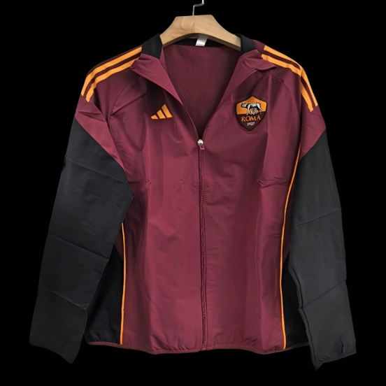 25/26 روما واين/أسود سحاب كامل بسحاب وندسري