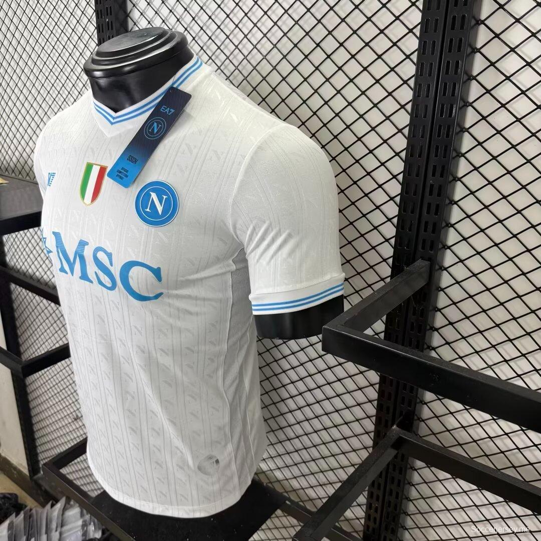 إصدار اللاعب 25/26 قميص بطل نابولي SSC نابولي خارج الديار أبيض اللون