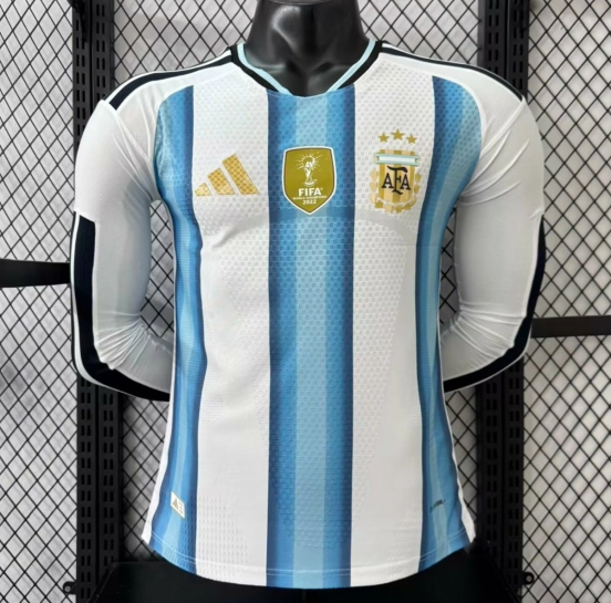 نسخة اللاعب 2026 قميص منتخب الأرجنتين بأكمام طويلة الأكمام للبيت الأبيض