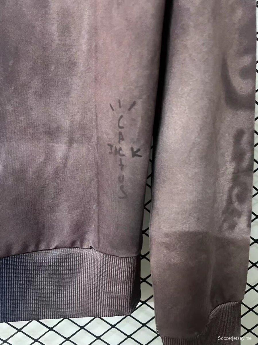 25/26 هودي ترافيس سكوت × نايكي × نادي برشلونة بقبعة بقبعة مقسمة الصبغة