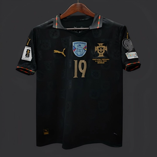 2026 البرتغال 2026 WCQ WCQ قميص خاص أسود اللون مع رقع كاملة