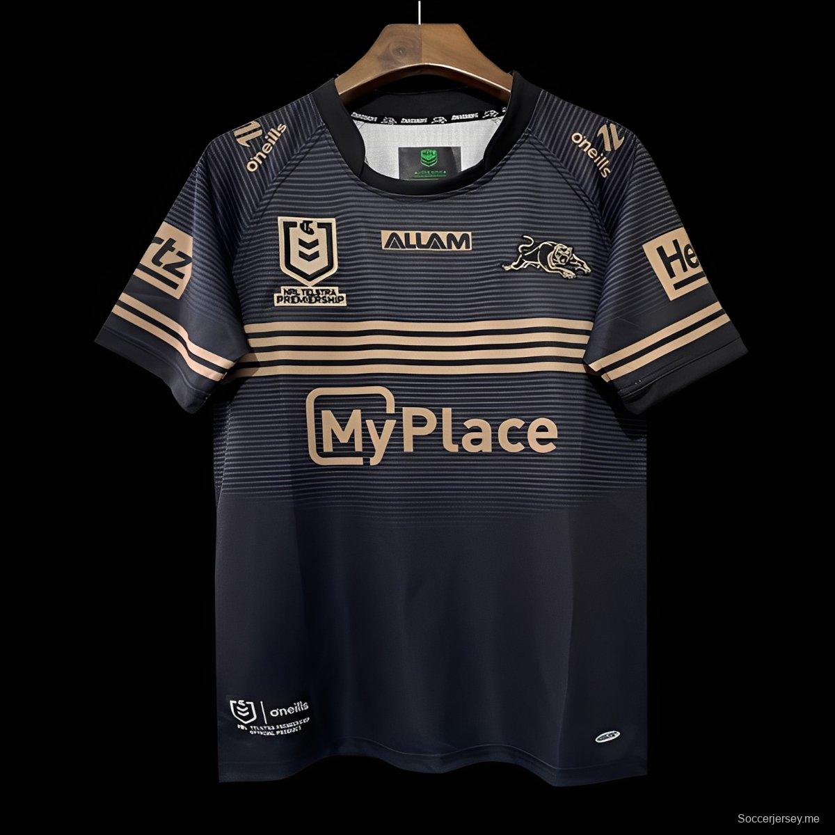 2026 بنريث بانثرز 2026 قميص بنريث بانثرز أسود بخطوط ذهبية خارجي