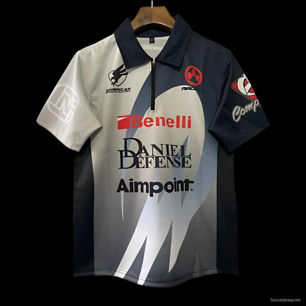 25/26 رياضات الرماية بالأبيض والأسود مع قميص الرماية بنمط تجريدي