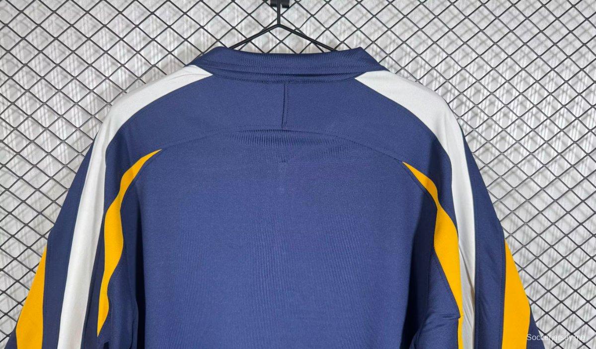 جاكيت ريترو 98/99 ريال مدريد أزرق داكن/أصفر بسحاب كامل