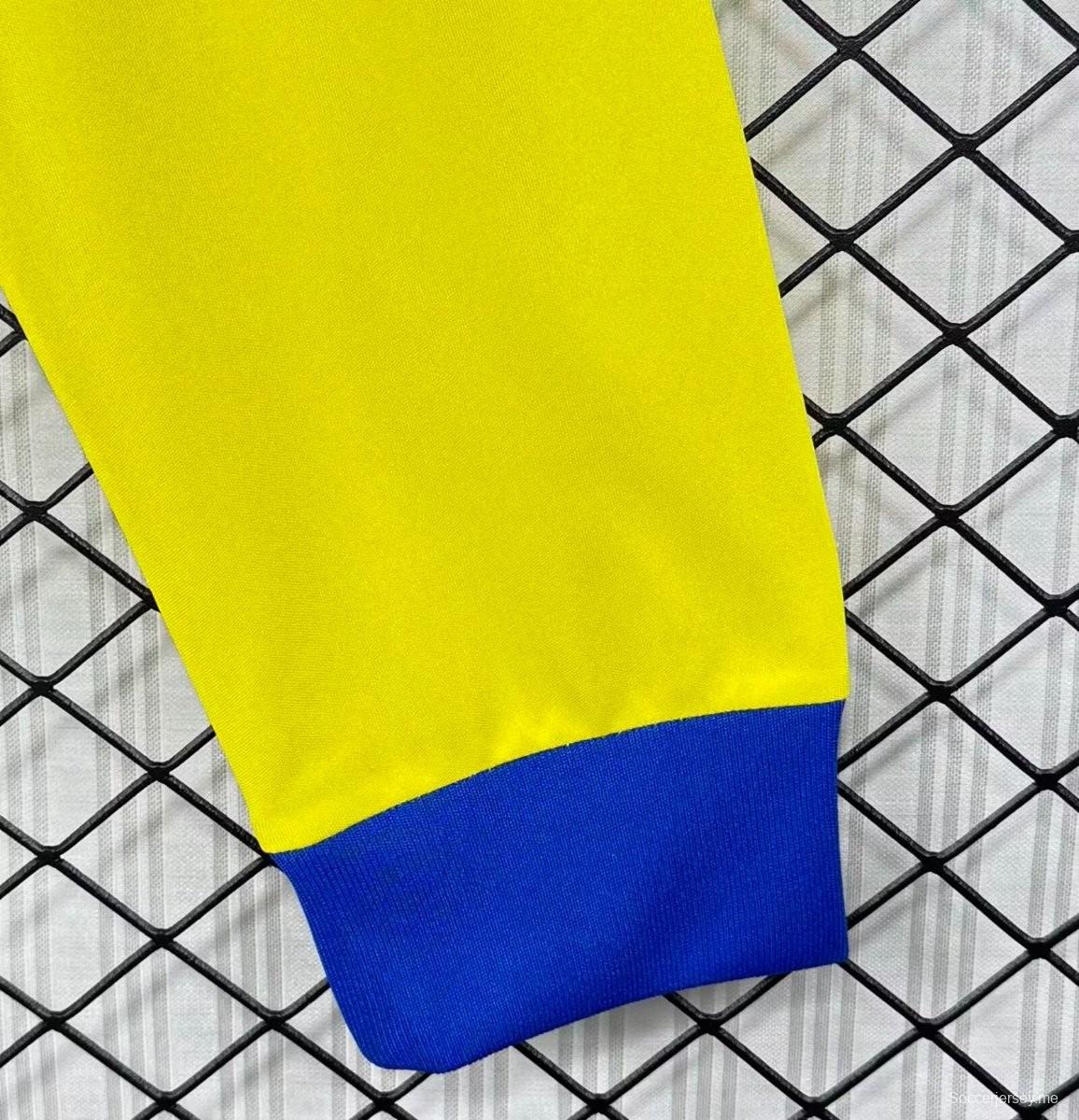 قميص رجعي 93/96 فرانكفورت أصفر طويل الأكمام