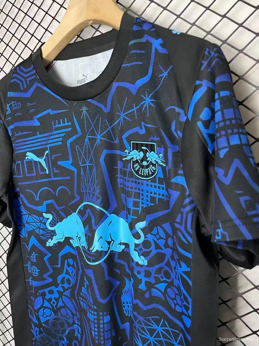 25/26 قميص خاص لفريق RB لايبزيغ باللون الأسود / الأزرق / الأزرق السماوي