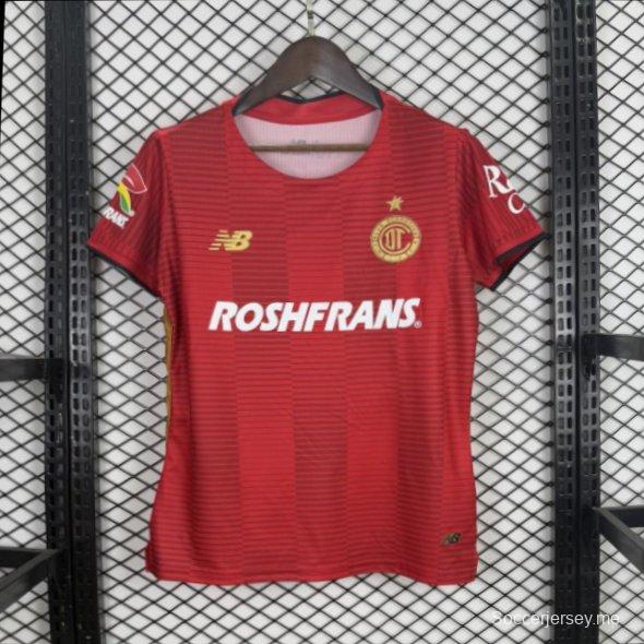 قميص ديبورتيفو تولوكا FC الأحمر ذو الأكمام القصيرة للسيدات لموسم 2025/2026