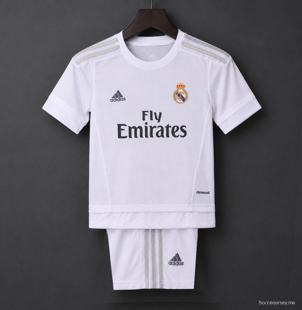 قميص ريال مدريد الرئيسي للأطفال طراز ريترو لموسم 2015/2016